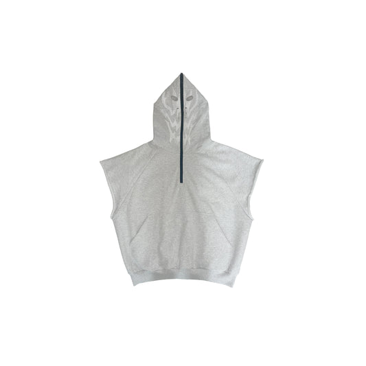 SLEEVELESS HOODIE (LIGHT GREY)