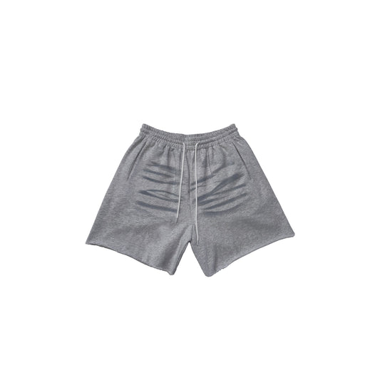 FADED SWEAT SHORTS  (LIGHT GREY)